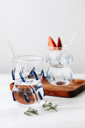 Borosilicate Glassware Blue Cactus Set