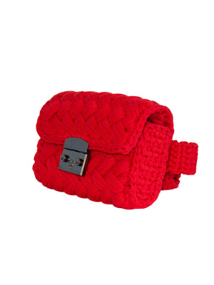 Braided Belt Bag Red