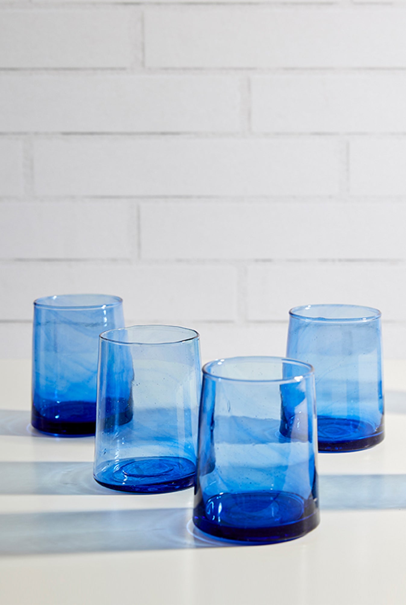Set Of Moroccan Cone Glass Blue