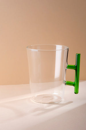 Borosilicate Glassware Green Mug Set