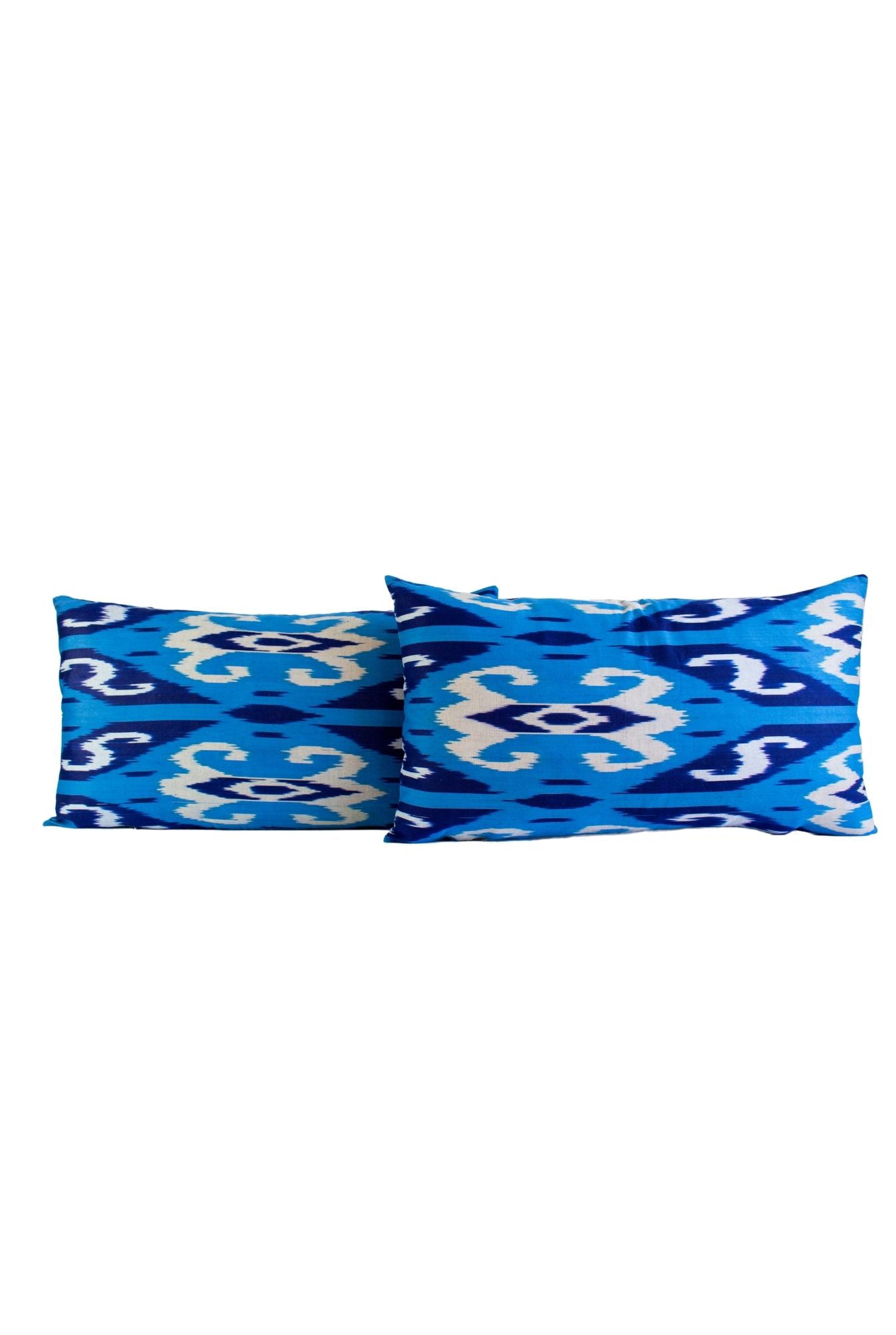 Ikat Pillows Blue Set of 2