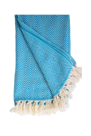 Multipurpose Diamond Scarf & Travel Towels Turquoise