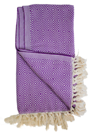 Multipurpose Diamond Scarf & Travel Towels Purple