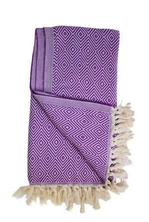 Multipurpose Diamond Scarf & Travel Towels Purple