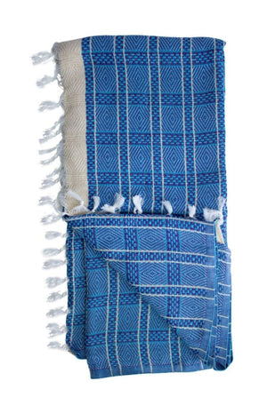 Organic Cotton Multipurpose Scarf & Travel Towels Blue