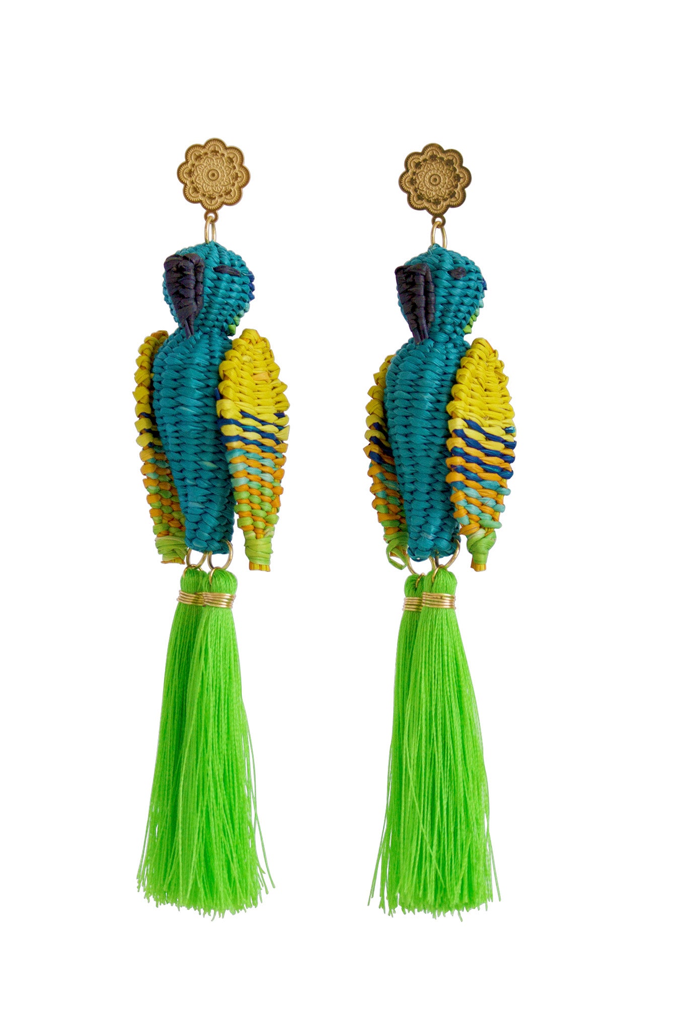 Green Parrot Earrings