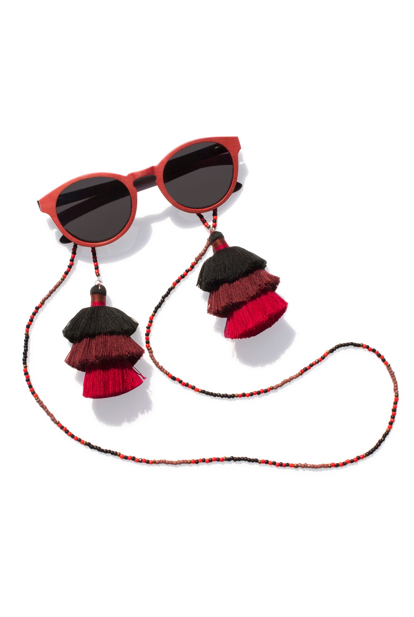 Sunglasses Chain Tassels Red
