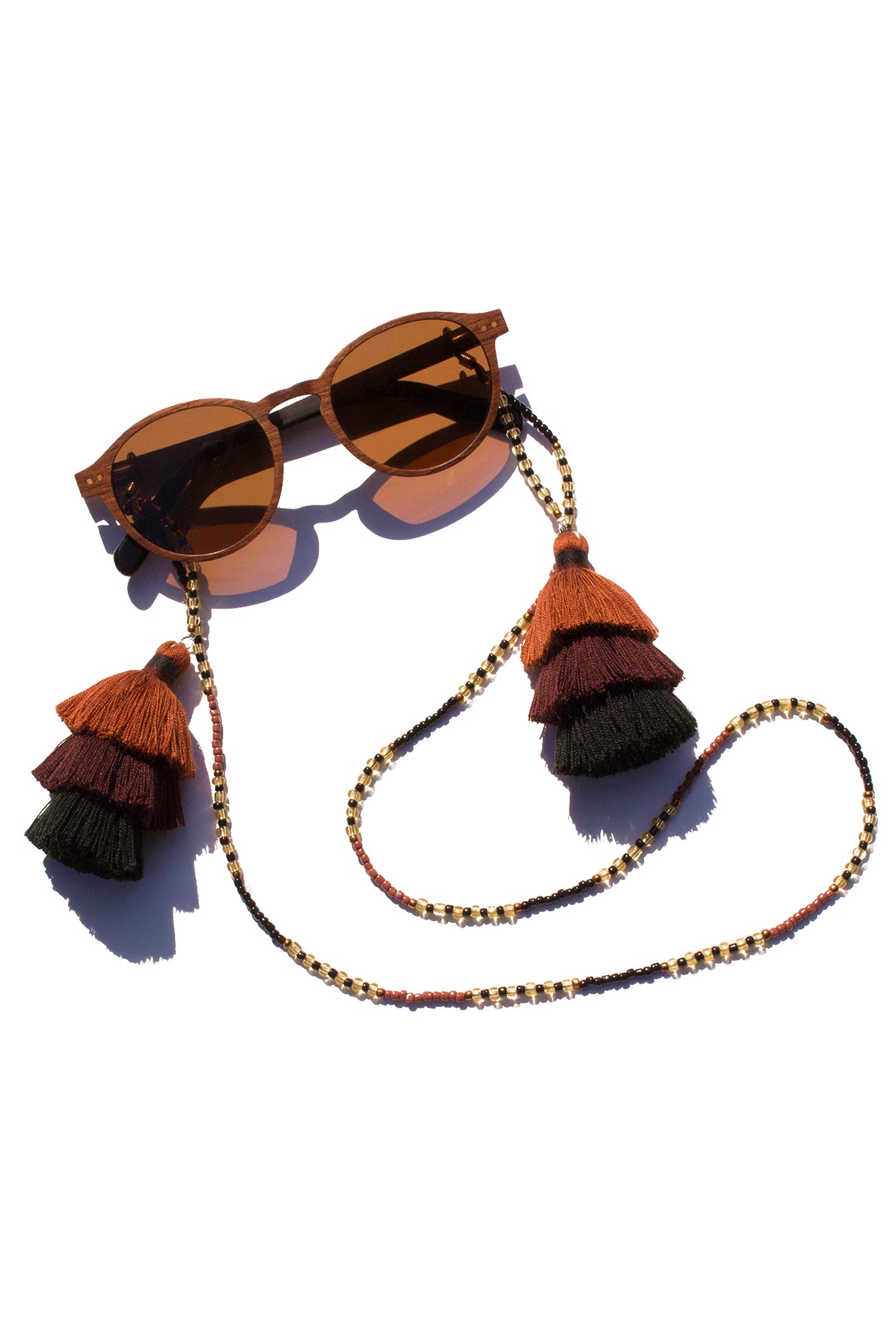 Sunglasses Chain Tassels Brown