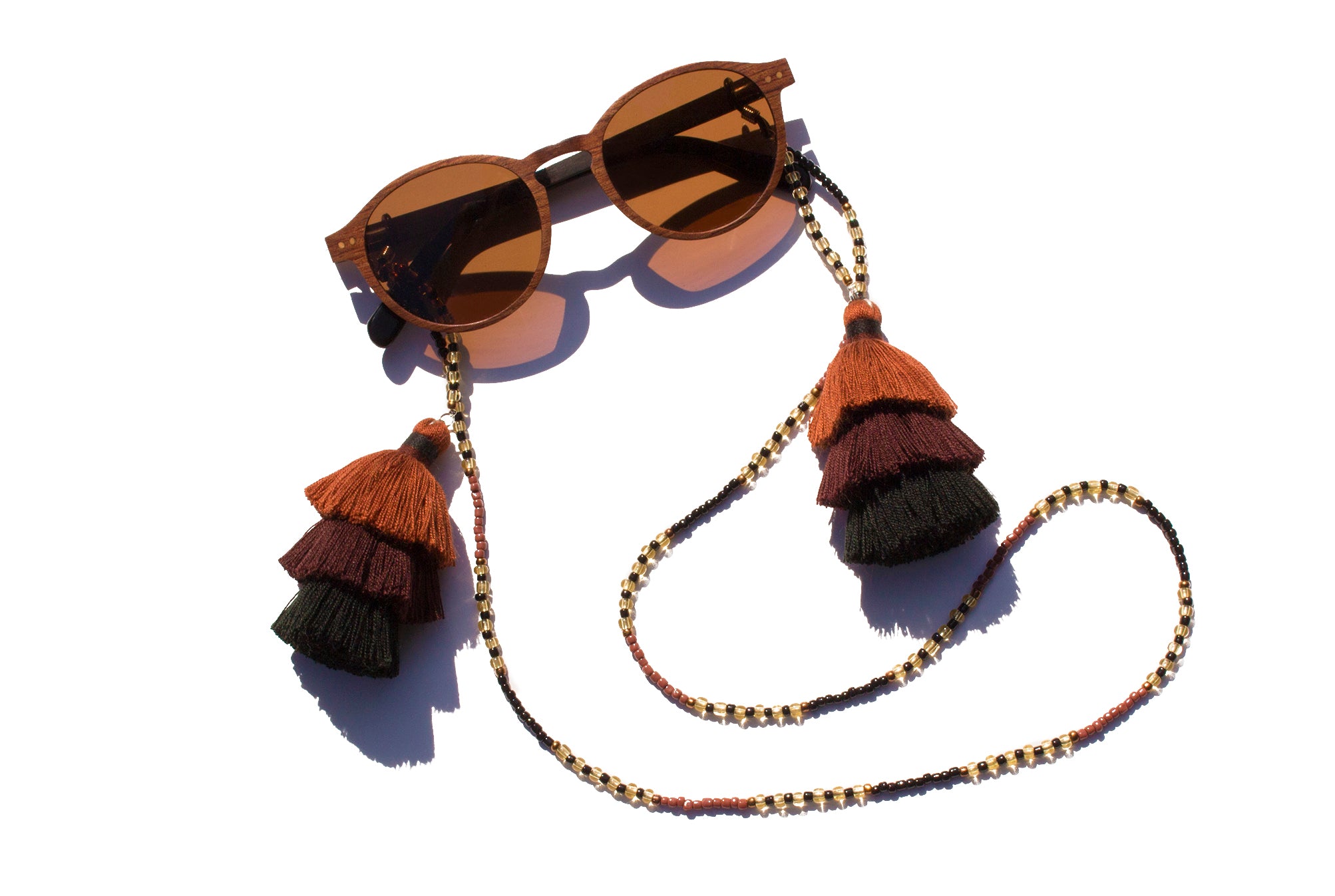 Sunglasses Chain Tassels Brown