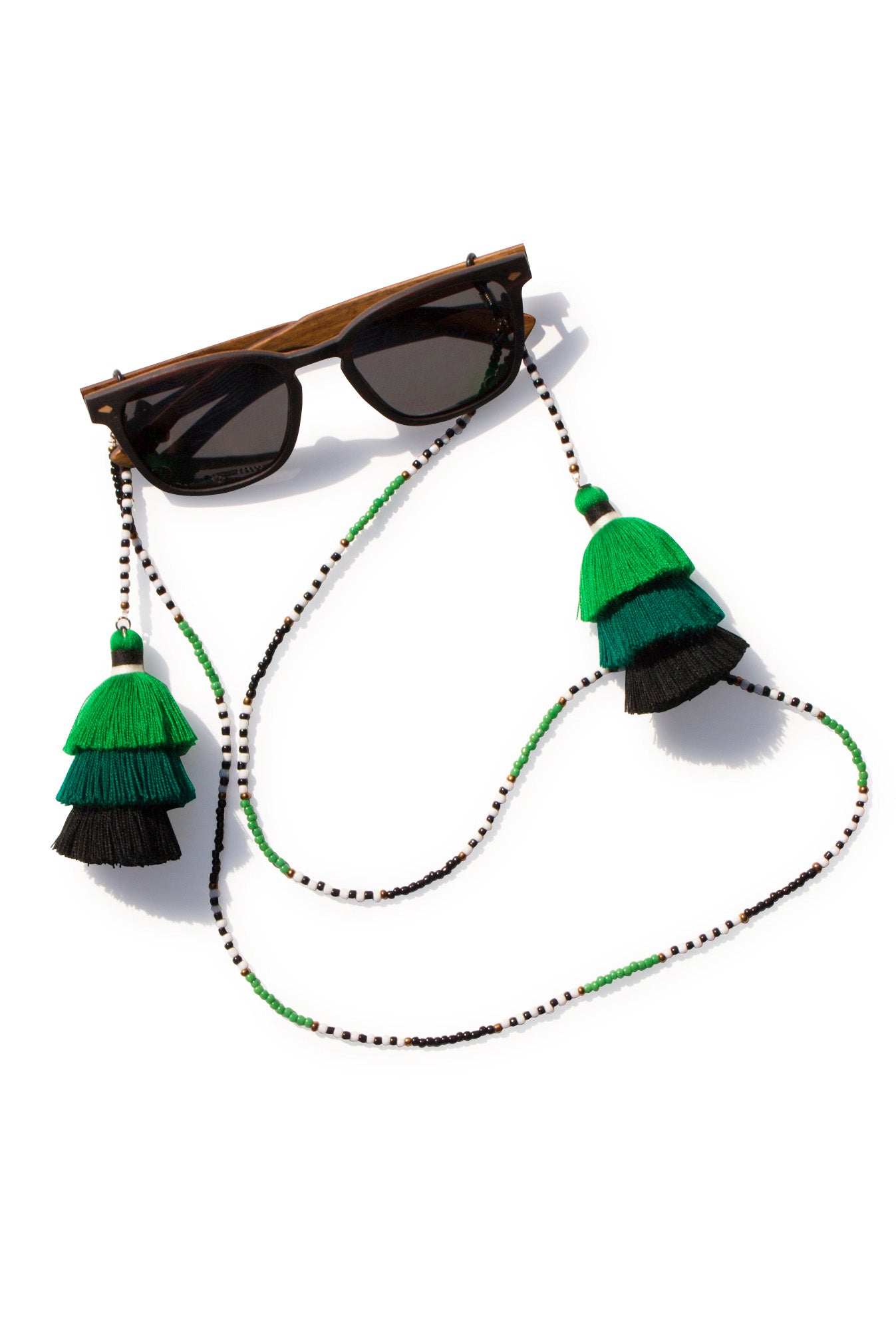 Sunglasses Chain Tassels Green