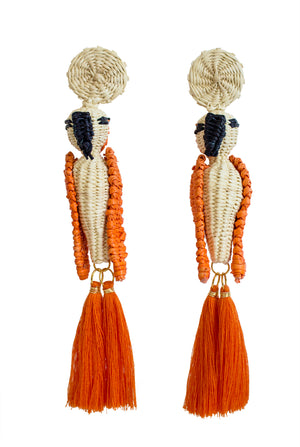 Orange Parrot Earrings