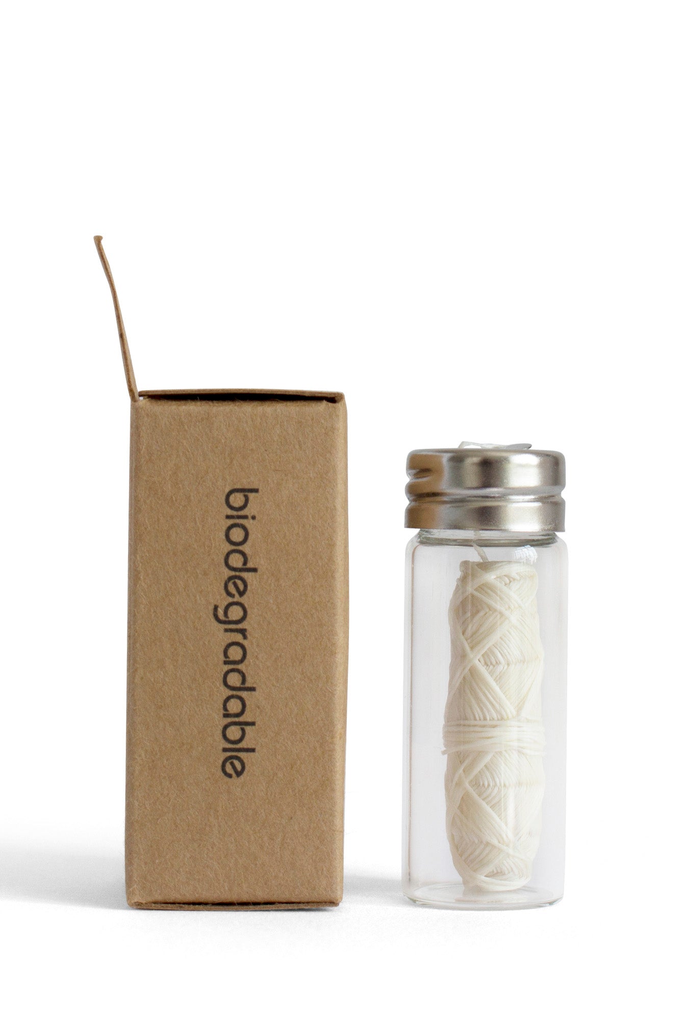 Natural Silk Dental Floss - Glass Container