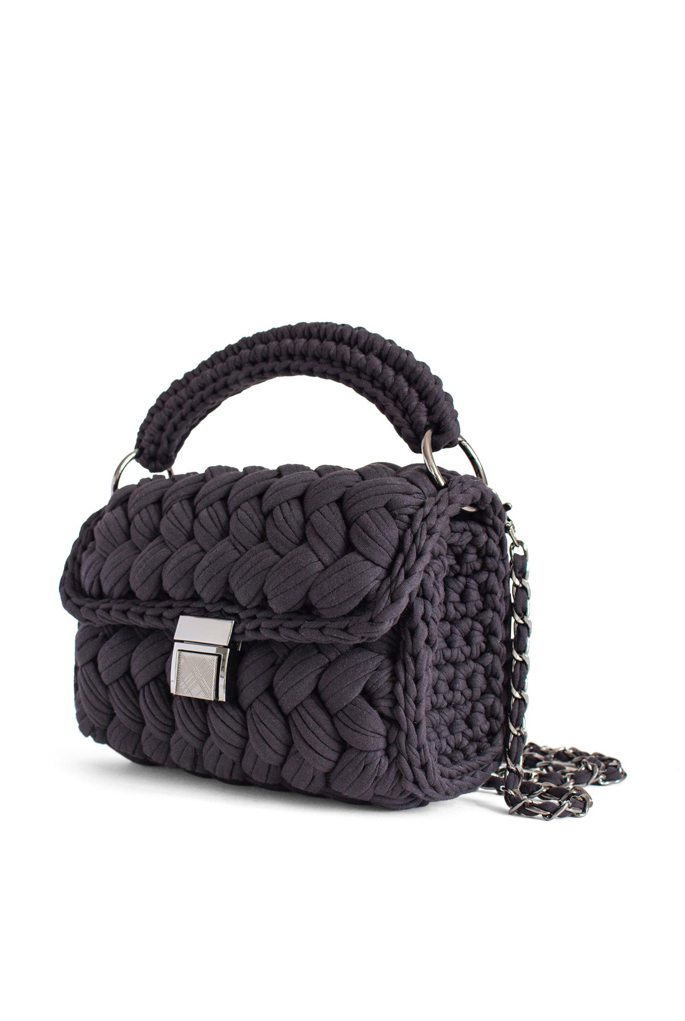 Black Braided Handbag