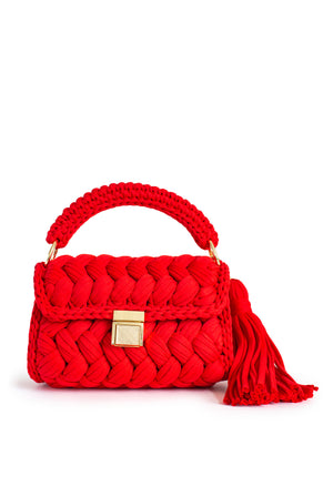 Red Braided Handbag