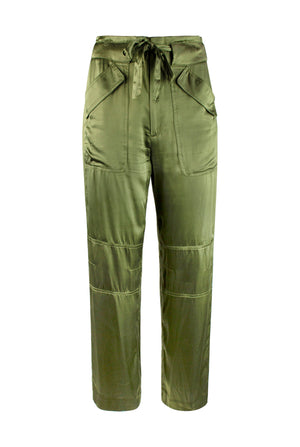Army Green Silk Pant