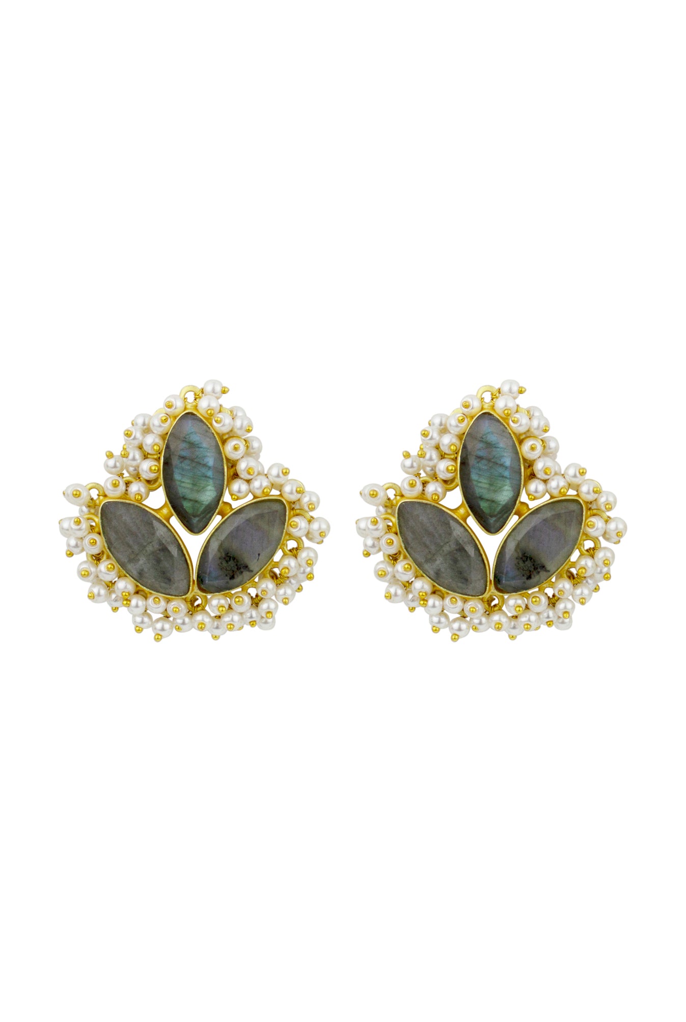 Brass Labradorite Earrings