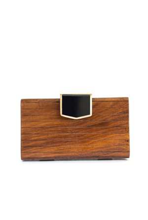 Minimalist Lined Wooden Box Bag