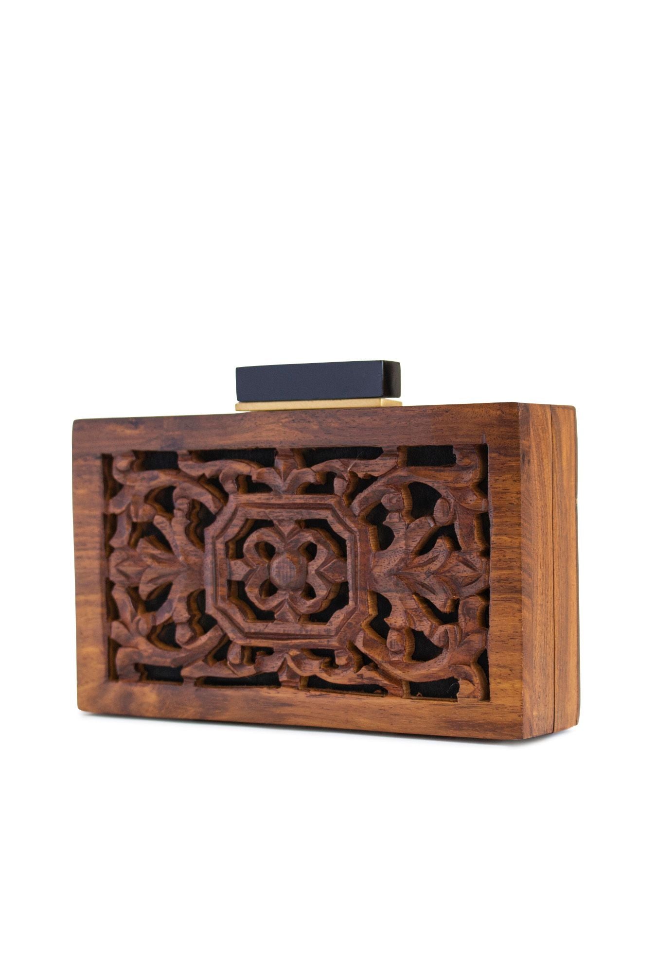 Carved Wooden Box Bag