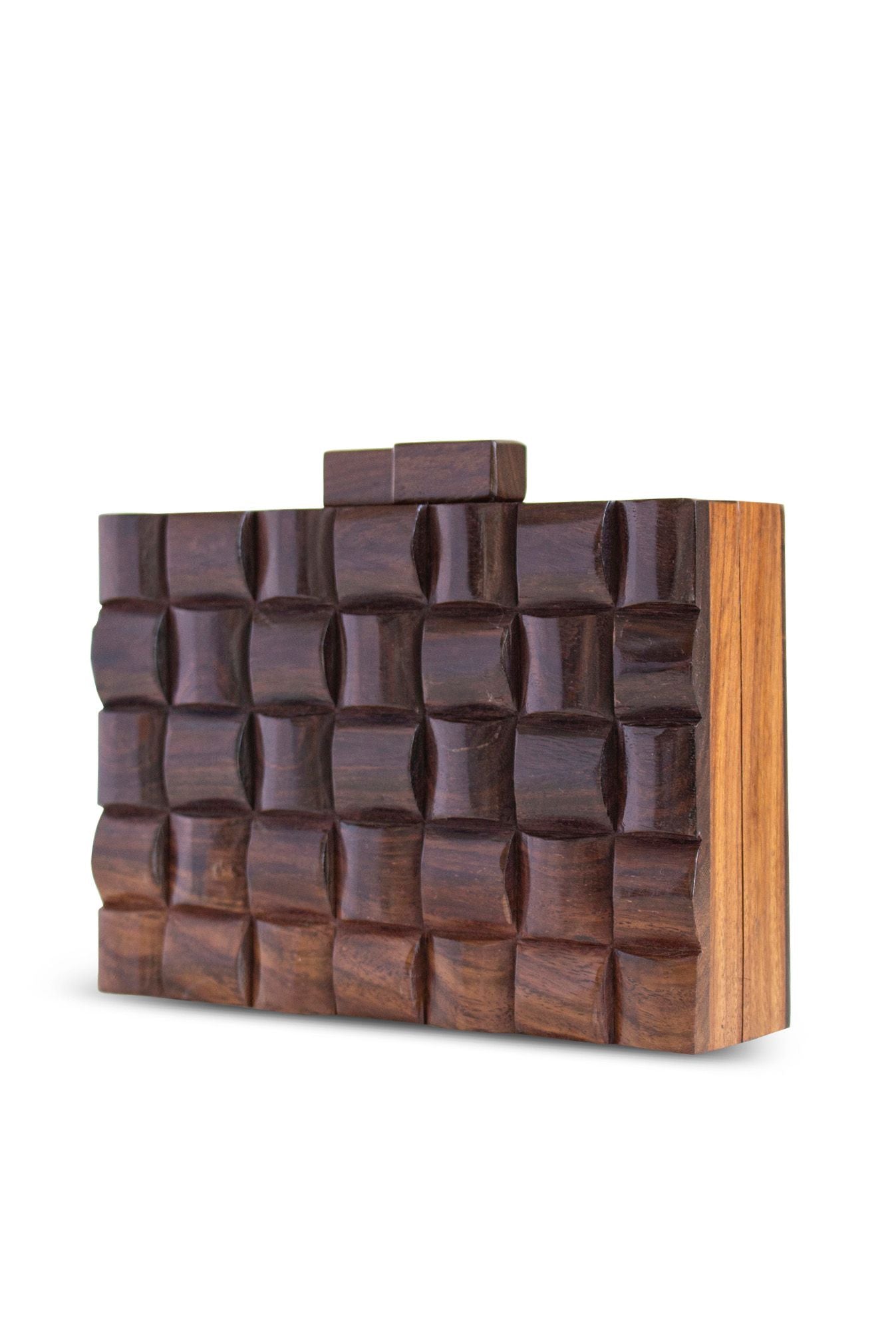 Checkered Wooden Purse