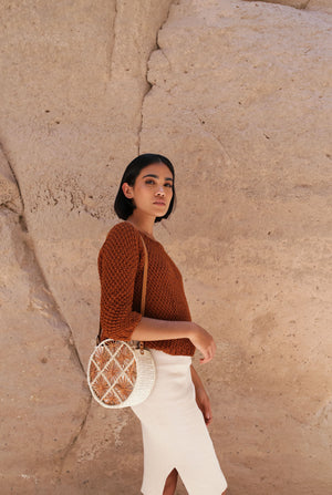 Cira Toquilla Straw Bag Blue