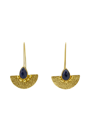 Lapis Lazuli Fan Earrings