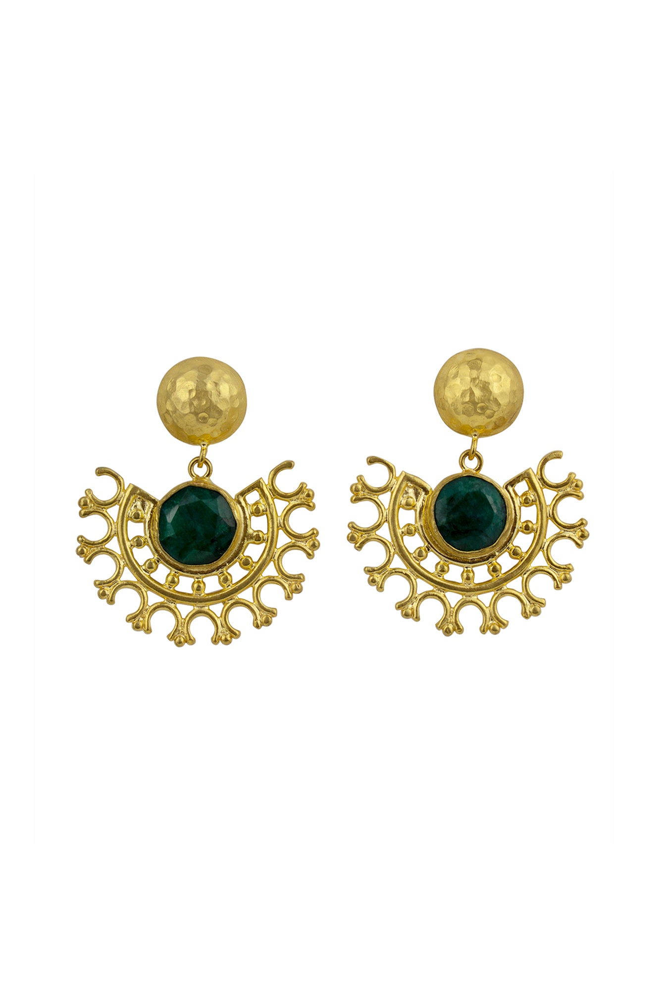 Root Emerald Earrings