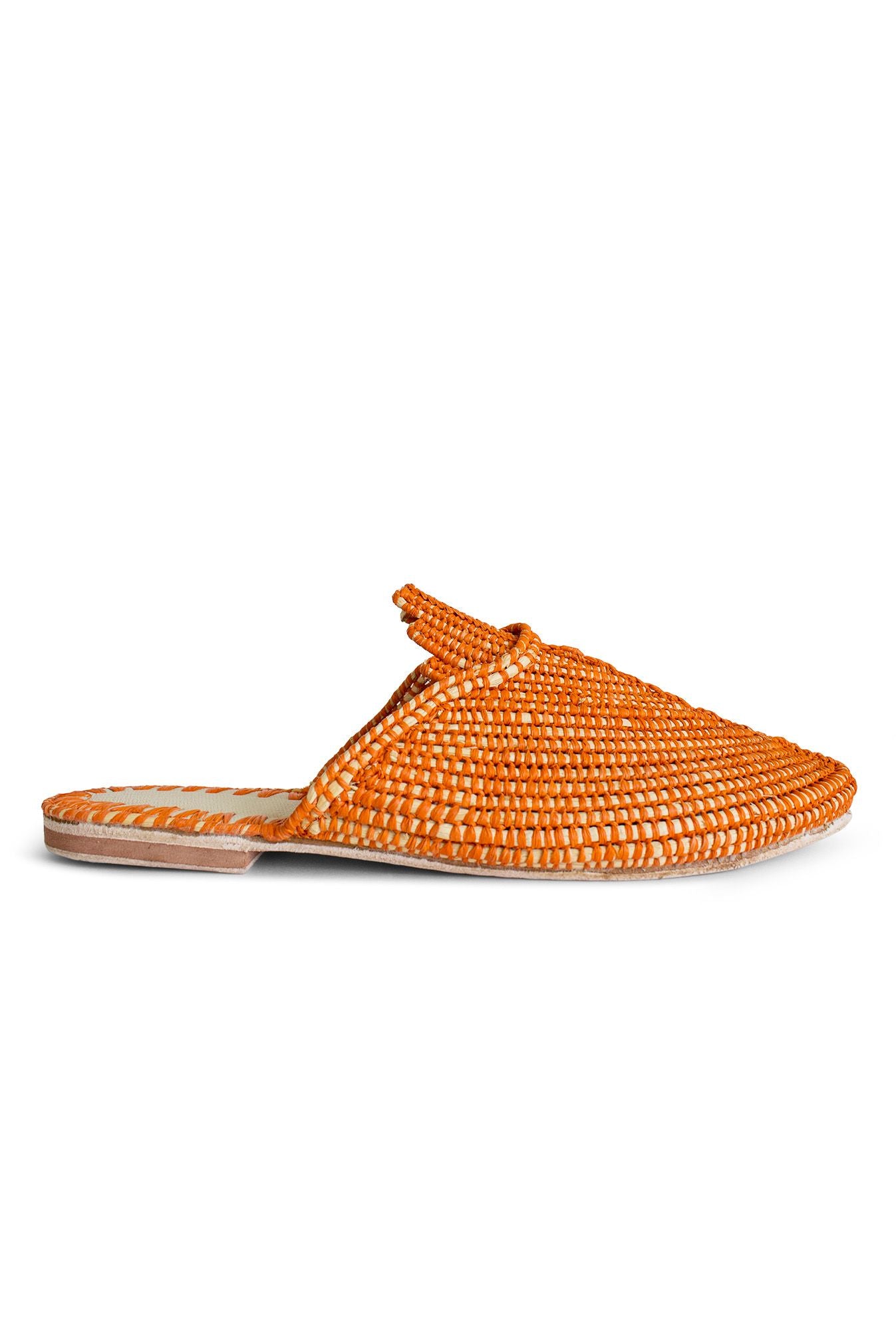 Orange Raffia Shoes