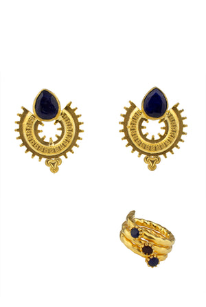 Sapphire Earrings & Ring Set