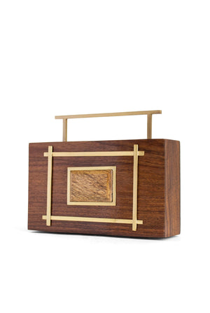 Structured Wooden Box Bag