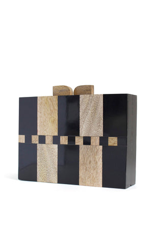 Elegant Striped Wooden Bag
