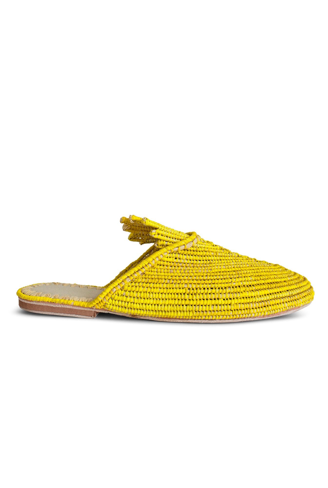 Yellow Raffia Shoes